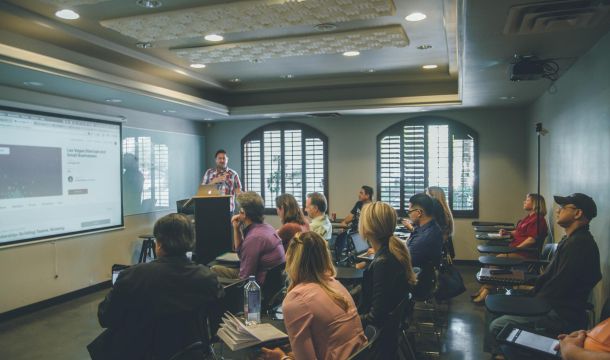 teaching in a classroom, indoors